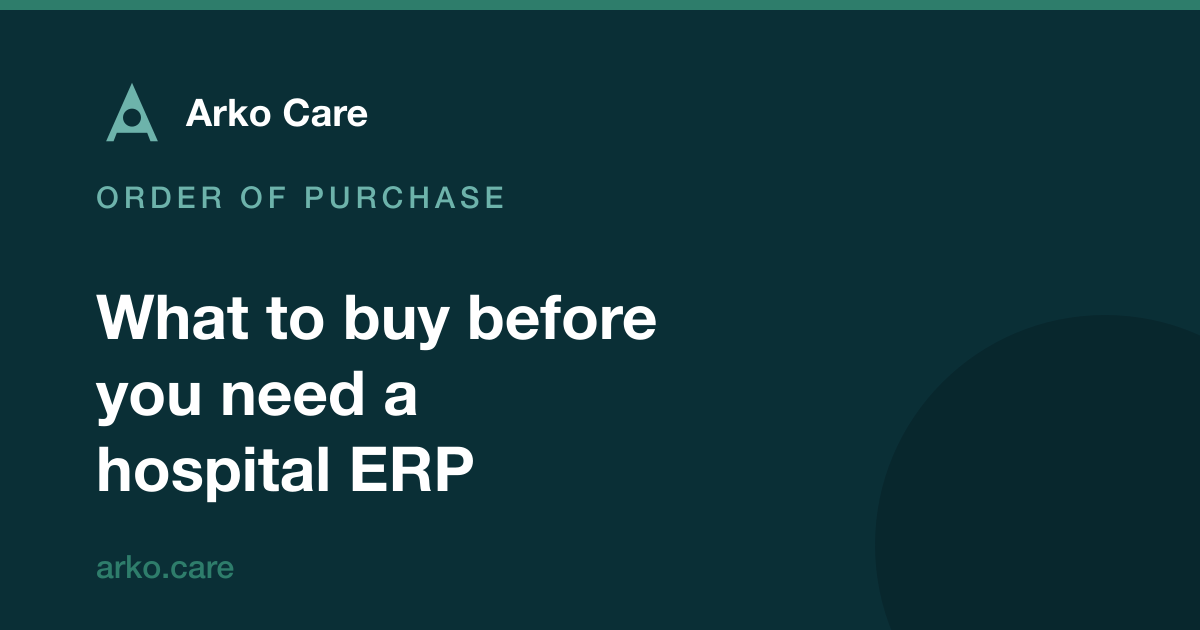 Arko Care article card: what to buy before you need a hospital ERP